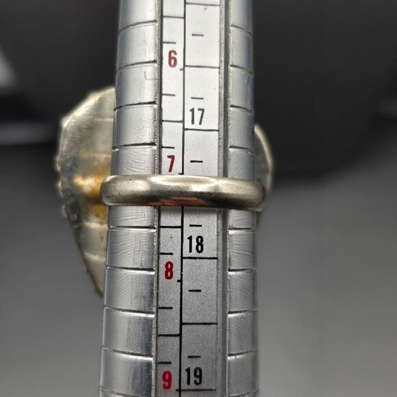 925 Sterling Silver Plated Druzy Quartz Ring Size 7 Bezel Setting Statement - Picture 7 of 12